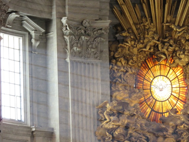 Stained Glass with Light Streaming through Window, St. Peter's Basilica, Vatican City