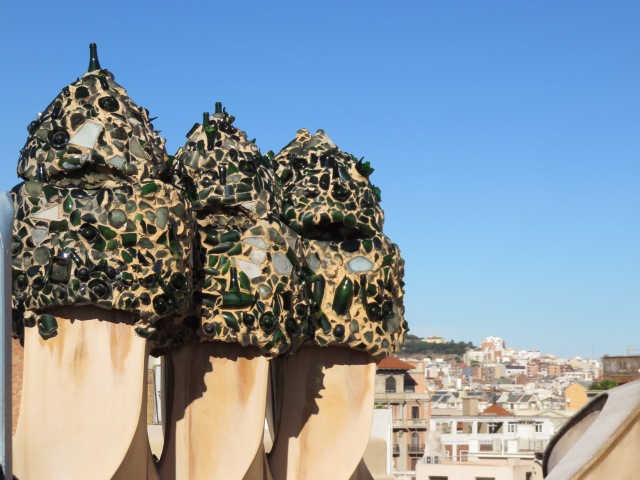 Roof of La Pedrera by Gaudi and a Piece of Skyline